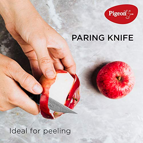 Pigeon by Stovekraft Angular Holder Shears Kitchen Knifes 6 Piece Set with Wooden Block (Stainless Steel) Pigeon by Stovekraft Angular Holder Shears Kitchen Knifes 6 Piece Set with Wooden Block (Stainless Steel)