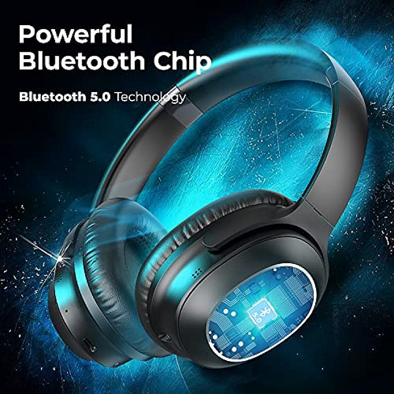 Tribit Over-Ear Wireless Bluetooth Headphones with Mic, Noise Cancellation Headphones QuietPlus72