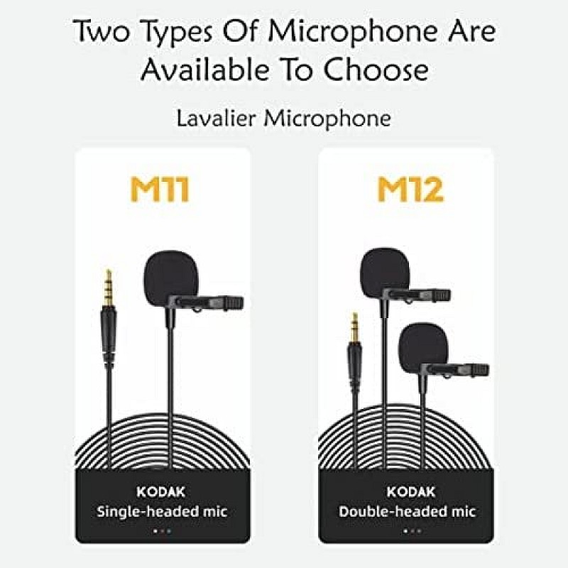 Kodak M11 2.5mm Lavalier Microphone with Adapter for Smartphones