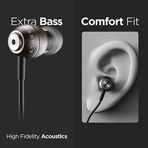Boult Audio BassBuds Storm-X in-Ear Wired Earphones with Mic HD Sound (Grey) Boult Audio BassBuds Storm-X in-Ear Wired Earphones with Mic HD Sound (Grey)