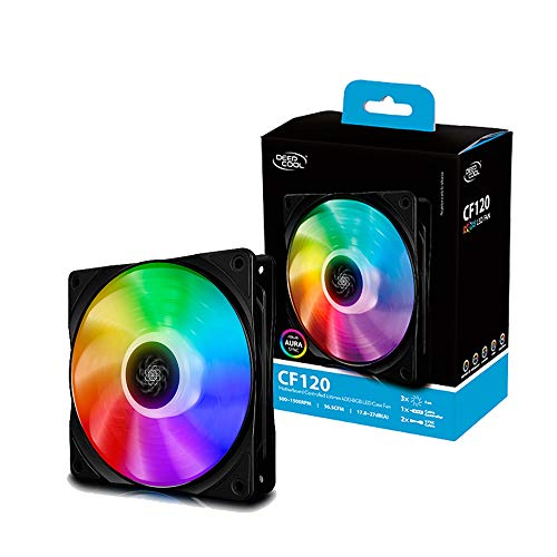 DEEPCOOL CF120 120 mm Add RGB Single Cooling Case Fan/Cooler- DP-FA-RGB-CF120-1 DEEPCOOL CF120 120 mm Add RGB Single Cooling Case Fan/Cooler- DP-FA-RGB-CF120-1