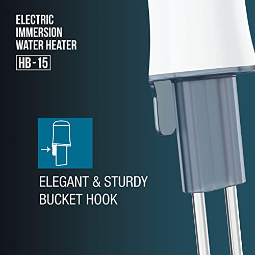 Havells HP15 Auto 1500 Watt Immersion Heater  ISI Mark Heavy Duty 3 Pin Moulded Plug, Touch Protection Cover Blue