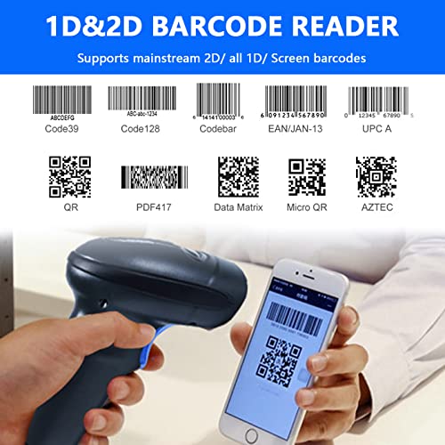 HENEX HC-3208 2D Barcode Scanner USB 1D/2D/QR Code Scanner Handheld Barcode Reader Supports Reading Screen Barcodes