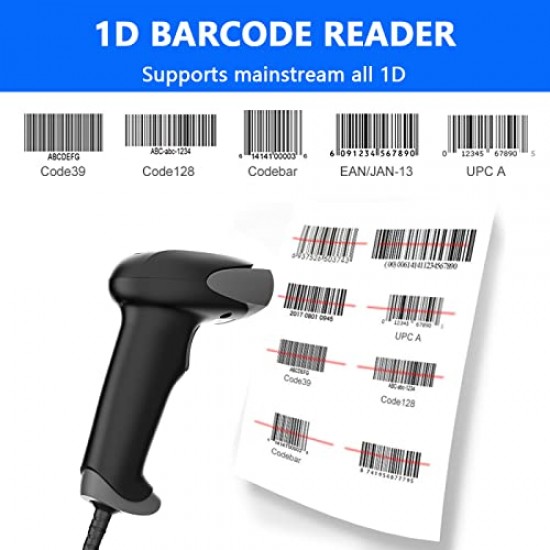 HENEX HC-3208 2D Barcode Scanner USB 1D/2D/QR Code Scanner Handheld Barcode Reader Supports Reading Screen Barcodes