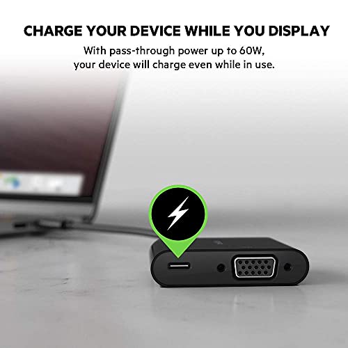 Belkin USB-C to VGA Adapter + Charge MacBook Pro VGA Adapter, Black Belkin USB-C to VGA Adapter + Charge MacBook Pro VGA Adapter, Black