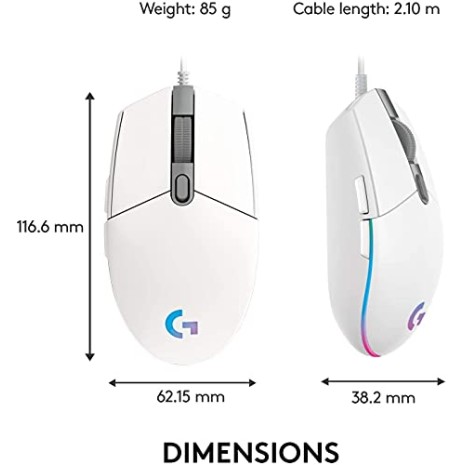 Logitech G102 Light Sync Gaming Wired Mouse with Customizable RGB Lighting, 6 Programmable Buttons Logitech G102 Light Sync Gaming Wired Mouse with Customizable RGB Lighting, 6 Programmable Buttons