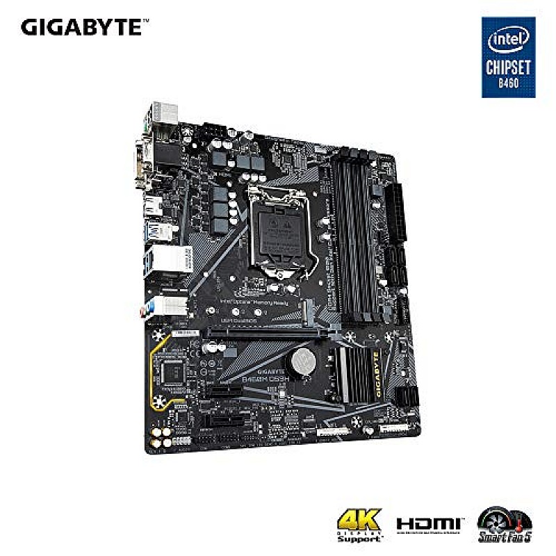 GIGABYTE B460M Gaming HD Motherboard with Gaming LAN, PCIe Gen3 x4 M.2, Anti-Sulfur Resistor, Smart Fan 5