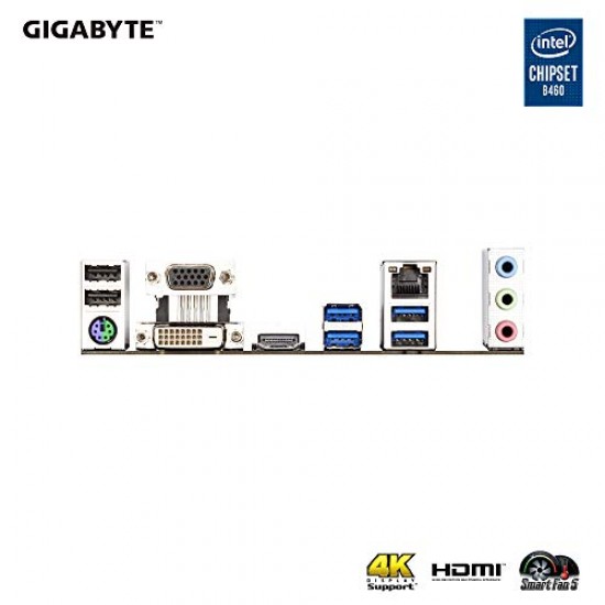 GIGABYTE B460M Gaming HD Motherboard with Gaming LAN, PCIe Gen3 x4 M.2, Anti-Sulfur Resistor, Smart Fan 5