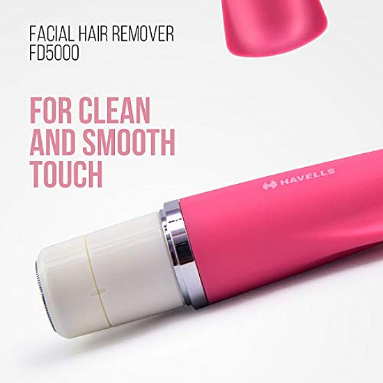 Havells Lady Facial Hair Remover FD5000 Hot Pink Blades for Clean and Smooth Touch for Upper Lips