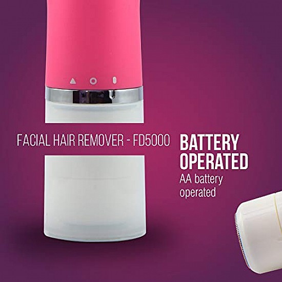 Havells Lady Facial Hair Remover FD5000 Hot Pink Blades for Clean and Smooth Touch for Upper Lips