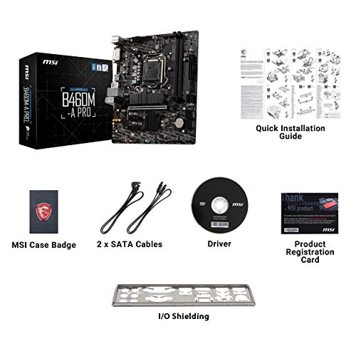 MSI B460M-A PRO Intel mATX Gaming Motherboard with 2 RAM Slots MSI B460M-A PRO Intel mATX Gaming Motherboard with 2 RAM Slots