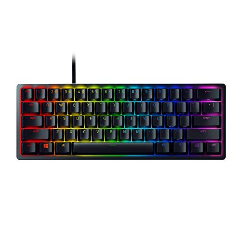 Razer Huntsman Mini 60% Gaming Keyboard Fastest Keyboard Switches Ever Clicky Optical Switches Chroma Rgb Lighting  Classic Black, Wired