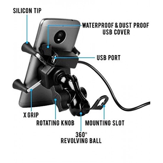 Generic Bike Mobile Charger Universal Bike Cell Phone Spider Bike Multi-Functional Mobile Holder - Black, Plastic
