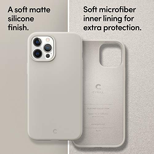 CYRILL Spigen Silicone Collection Soft Gel Fully Body Protection Smooth Back Cover for iPhone 12 / iPhone 12 Pro (Beige, Stone) CYRILL Spigen Silicone Collection Soft Gel Fully Body Protection Smooth Back Cover for iPhone 12 / iPhone 12 Pro (Beige, Stone)