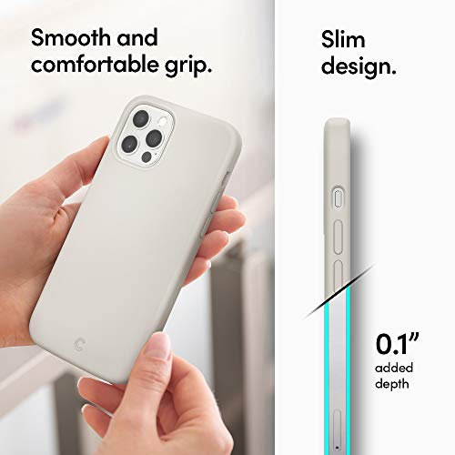 CYRILL Spigen Silicone Collection Soft Gel Fully Body Protection Smooth Back Cover for iPhone 12 / iPhone 12 Pro (Beige, Stone) CYRILL Spigen Silicone Collection Soft Gel Fully Body Protection Smooth Back Cover for iPhone 12 / iPhone 12 Pro (Beige, Stone)