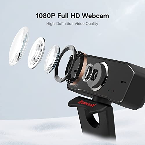 Redragon GW800 1080P Webcam with Built in Dual Microphone 360-Degree Rotation Black Redragon GW800 1080P Webcam with Built in Dual Microphone 360-Degree Rotation Black