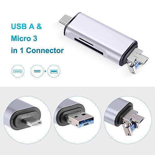 3-in-1 USB 3.0 Card Reader USB C, Micro USB Card Reader SD, Micro SD, SDXC, SDHC, Micro SDHC, Micro SDXC Memory Card Reader 3-in-1 USB 3.0 Card Reader USB C, Micro USB Card Reader SD, Micro SD, SDXC, SDHC, Micro SDHC, Micro SDXC Memory Card Reader