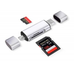 3-in-1 USB 3.0 Card Reader USB C, Micro USB Card Reader SD, Micro SD, SDXC, SDHC, Micro SDHC, Micro SDXC Memory Card Reader