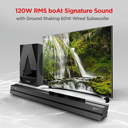 boAt AAVANTE Bar 1700D 120W 2.1 Channel Bluetooth Soundbar with Dolby Audio (Premium Black) boAt AAVANTE Bar 1700D 120W 2.1 Channel Bluetooth Soundbar with Dolby Audio (Premium Black)