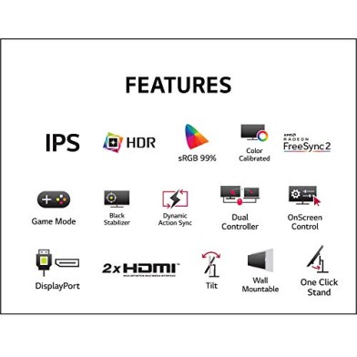 LG Qhd 2K - 27Qn600, 2560 X 1440 Pixels 27 Inch (68.58 Cm) IPS Display 3 Side Borderless Black LG Qhd 2K - 27Qn600, 2560 X 1440 Pixels 27 Inch (68.58 Cm) IPS Display 3 Side Borderless Black