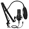 MAONO AU-PM420 USB Podcast Condenser Microphone, Computer Mic with Professional Sound Chipset for Gaming, Streaming