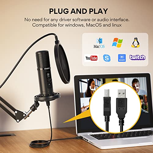 MAONO AU-PM420 USB Podcast Condenser Microphone, Computer Mic with Professional Sound Chipset for Gaming, Streaming MAONO AU-PM420 USB Podcast Condenser Microphone, Computer Mic with Professional Sound Chipset for Gaming, Streaming