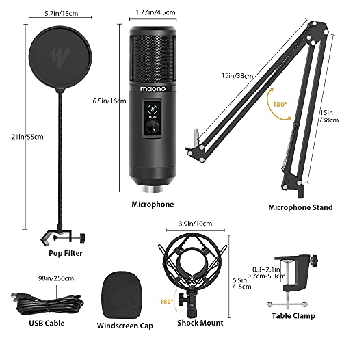 MAONO AU-PM420 USB Podcast Condenser Microphone, Computer Mic with Professional Sound Chipset for Gaming, Streaming MAONO AU-PM420 USB Podcast Condenser Microphone, Computer Mic with Professional Sound Chipset for Gaming, Streaming
