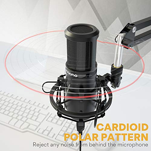 MAONO AU-PM420 USB Podcast Condenser Microphone, Computer Mic with Professional Sound Chipset for Gaming, Streaming MAONO AU-PM420 USB Podcast Condenser Microphone, Computer Mic with Professional Sound Chipset for Gaming, Streaming