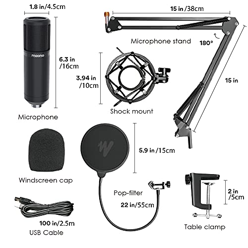 MAONO AU-PM420 USB Podcast Condenser Microphone, Computer Mic with Professional Sound Chipset for Gaming, Streaming MAONO AU-PM420 USB Podcast Condenser Microphone, Computer Mic with Professional Sound Chipset for Gaming, Streaming