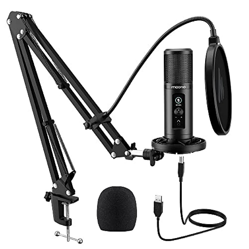 MAONO AU-PM420 USB Podcast Condenser Microphone, Computer Mic with Professional Sound Chipset for Gaming, Streaming