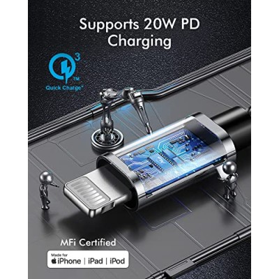 Wayona Type C to Lightning MFI Certified 20W Fast charging Nylon Braided USB C Cable for iPhone Wayona Type C to Lightning MFI Certified 20W Fast charging Nylon Braided USB C Cable for iPhone