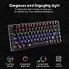 HUO JI 60% Mechanical Gaming Keyboard, E-Yooso Z-88 With Brown Switches, Rainbow Led Backlit