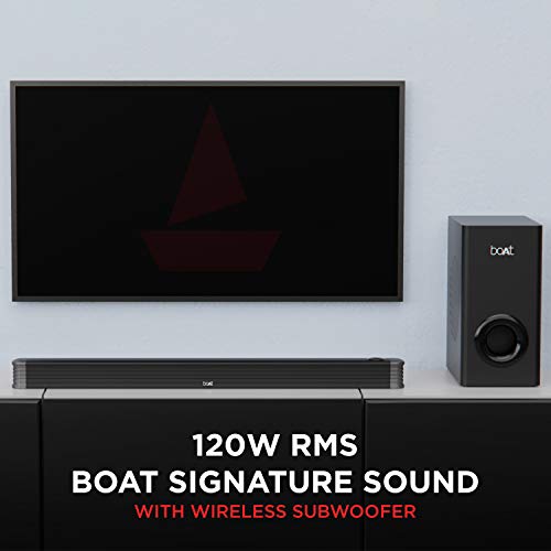 boAt AAVANTE Bar 1800 120W 2.1 Channel Bluetooth Soundbar Signature Sound, Wireless (Premium Black) boAt AAVANTE Bar 1800 120W 2.1 Channel Bluetooth Soundbar Signature Sound, Wireless (Premium Black)