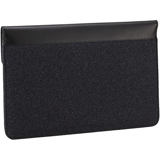 Lenovo Yoga Split Leather and Woollen Felt Sleeve with Magnetic Closure for Laptops - Black