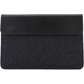 Lenovo Yoga Split Leather and Woollen Felt Sleeve with Magnetic Closure for Laptops - Black