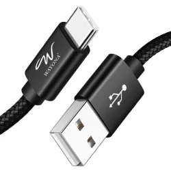 Wayona USB C Cable 65W Nylon Braided Type C Fast Charging Charger Lead Compatible (1M, Black)
