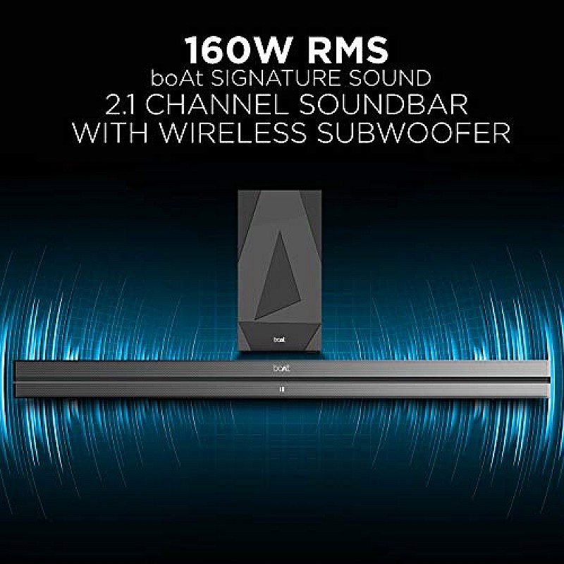 boAt AAVANTE Bar 2050 160W 2.1 Channel Bluetooth Soundbar Signature Sound, Wireless (Premium Black)