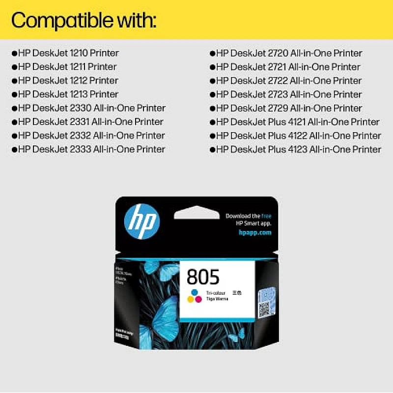 HP 805 Tri-Color Original Ink Cartridge