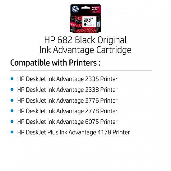 HP 682 Black Original Ink Advantage Cartridge