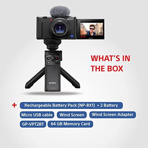 Sony Digital Camera ZV 1 for Content Creators (Compact, Video Eye AF, Flip Screen, in-Built Microphone, Bluetooth Shooting Grip, 4K Vlogging Camera for Content Creation) - Black Sony Digital Camera ZV 1 for Content Creators (Compact, Video Eye AF, Flip Screen, in-Built Microphone, Bluetooth Shooting Grip, 4K Vlogging Camera for Content Creation) - Black