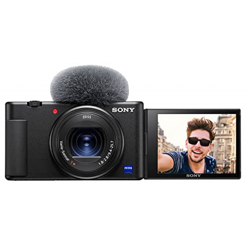 Sony Digital Camera ZV 1 for Content Creators (Compact, Video Eye AF, Flip Screen, in-Built Microphone, Bluetooth Shooting Grip, 4K Vlogging Camera for Content Creation) - Black