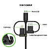 Belkin 3-in-1 Universal Micro USB, USB-C, Lightning Connector Cable 4 Feet (1.2 Meter) - Black-