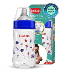 Luv Lap Anti-Colic Wide Neck Natura Flo Baby Feeding Bottle, 250ml, New Born / Infants / Toddler upto 3 years