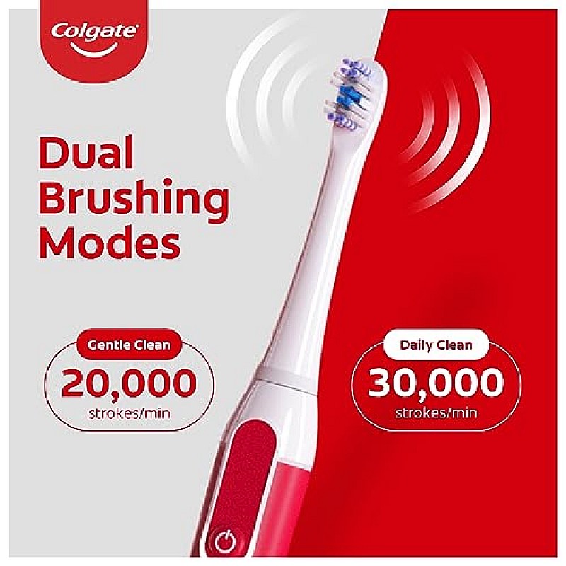 Colgate Proclinical 500R Whitening Rechargeable Sonic Toothbrush, Electric Toothbrush for adults with Soft & Spiral Bristles, Dual-Brushing Mode