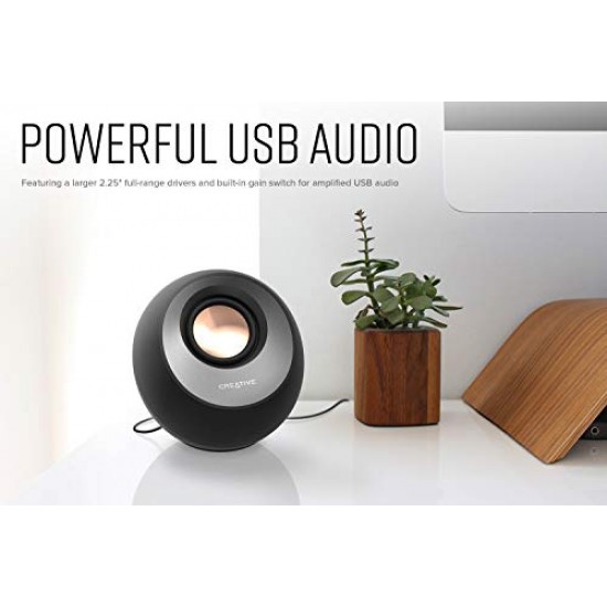 Creative Pebble V3 Minimalistic 2.0 USB-C Desktop Speakers with USB Audio, Clear Dialog Enhancement