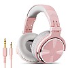 OneOdio Pro-10 Over Ear Headphone, Wired DJ Bass Headsets (Grey Pink)