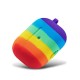 Airtree 3D Cute Soft Silicone Rechargeable Headphone Protective Silicone Cover Charging Case for Apple Airpods Pro (Rainbow)