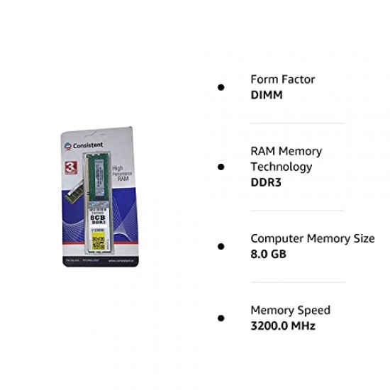 Consistent 8GB DDR3 Desktop RAM,1600MHz