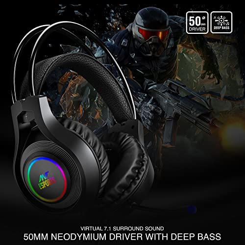 Ant Esports H570 7.1USB Surround Sound Gaming Headset with – Black Ant Esports H570 7.1USB Surround Sound Gaming Headset with – Black