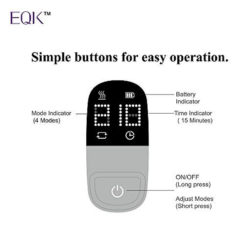 EQK ST-301 Rechargeable Neck and Shoulder Massager with Deep Shiatsu Kneading Technique for Fatigue, Stiffness and Pain Relief